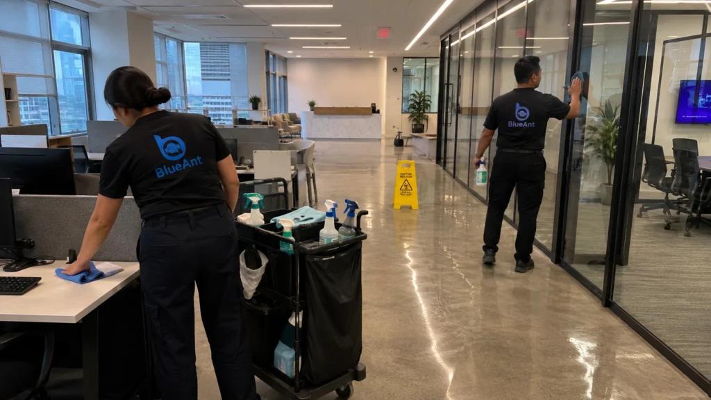 professional office cleaning team